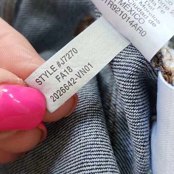 J. Crew 9" High Rise Toothpick Skinny Jeans, Dark Blue Wash, 28 - Picture 7 of 9